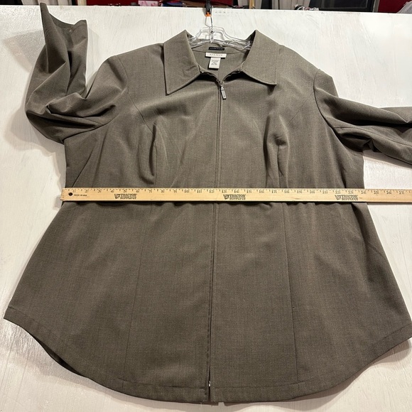 Avenue Women’s Stretch Zip Front Blazer Jacket Gray Size 22/24 Career Work - Picture 4 of 6